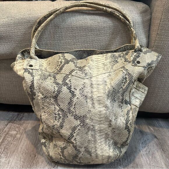 House of Harlow 1960 | Bags | House Of Harlow Olive Green  HOUSE OF HARLOW Python Leather Bag Boho Hobo Slouchy‎ Bucket Animal Print